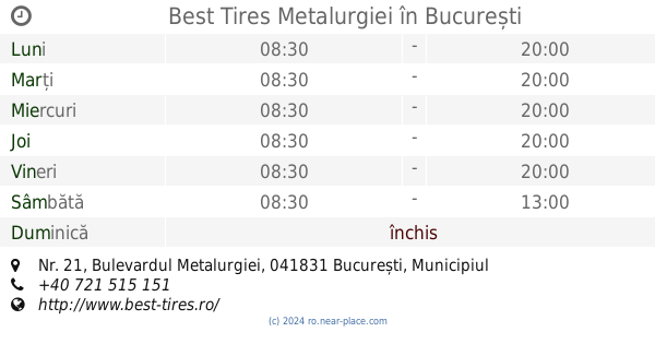 edible dinosaur Mastermind 🕗 Programul de lucru Best Tires Metalurgiei București, Nr. 21, Bulevardul  Metalurgiei, tel. +40 721 515 151